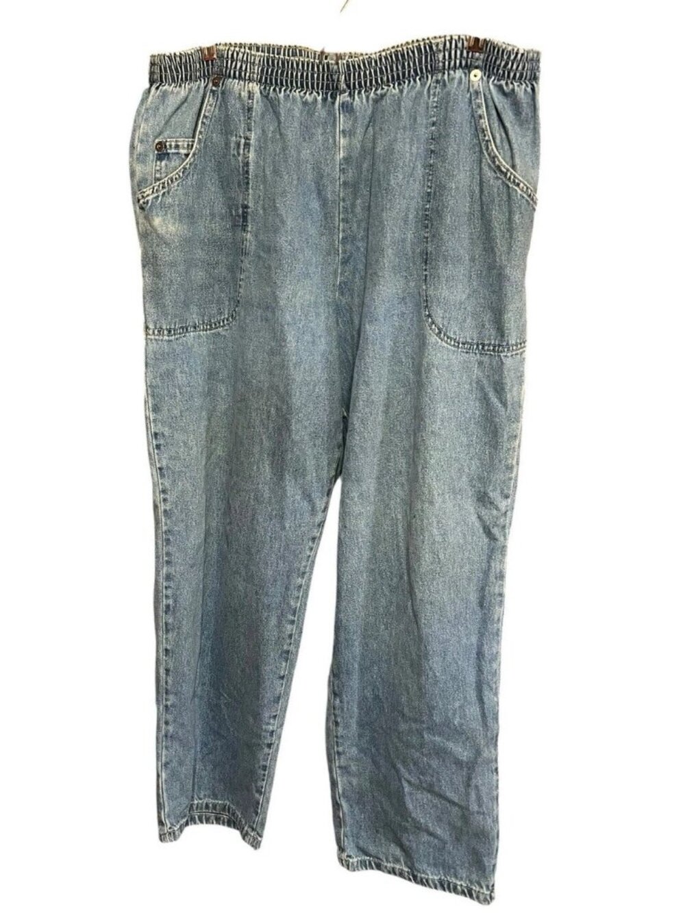Cabin Creek Granny Core Nerd Light Wash Stretch Waist Cropped Jeans Sz 18 P